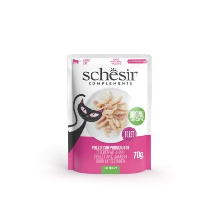 SCHESIR CAT CHICKEN  AND HAM  IN JELLY 70gr COMPLEMENTARY