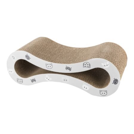 MIMI SCRATCHING WAVE CARDBOARD CATNIP 48*16 *-22CM GREY