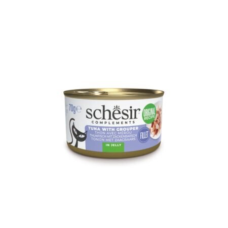 SCHESIR CAT TUNA WITH GROUPER IN JELLY 75gr COMPLEMENTARY