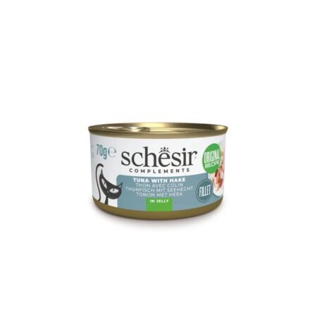 SCHESIR CAT TUNA WITH HAKE IN JELLY CAN 70gr COMPLEMENTARY