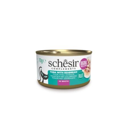SCHESIR CAT TUNA AND SEA BREAM IN COOKING BROTH 70gr