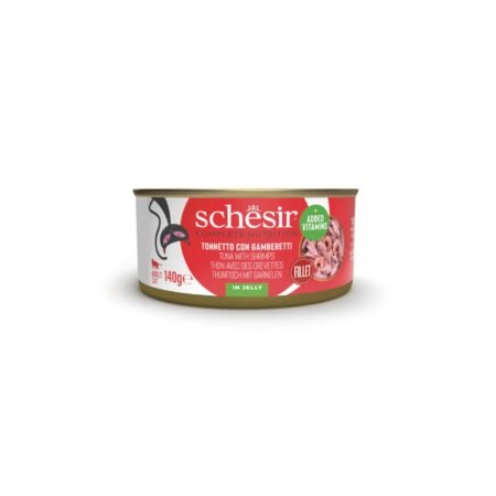 SCHESIR CAT TUNA WITH SHRIMPS IN JELLY 140gr COMPLETE