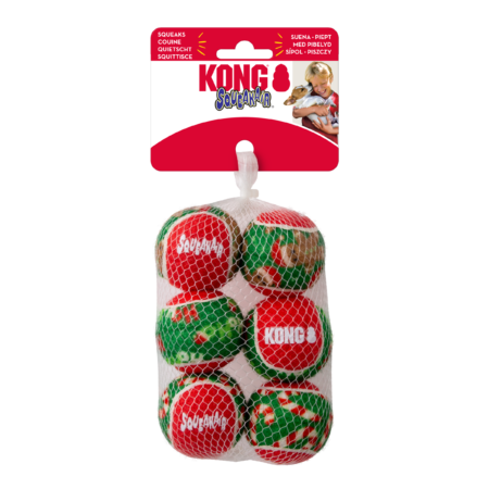 KONG Holiday SqueakAir Balls Small - 6pcs