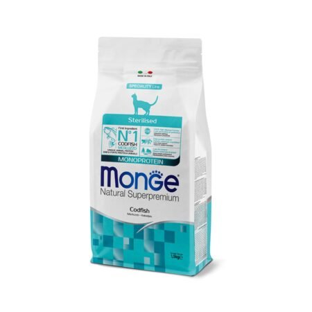 MONGE SL FELINE ADULT STERILISED COD FISH MONOPROTEIN 1.5kg