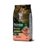 MONGE BWILD FEL GRAIN FREE ADULT CATS SALMON AND PEAS 1.5kg
