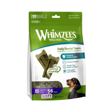 WHIMZEES SOFT DAILY DENTAL TREAT XS DOG 2-7KG 56 TREATS