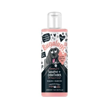 BUGALUGS Luxury 2-in-1 Dog Shampoo and Conditioner with Papaya and Coconut 250ml