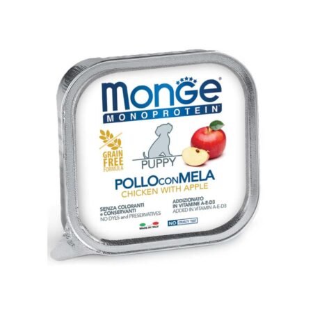 MONGE Monoprotein Puppy Dog Paté Chicken with Apple 150g