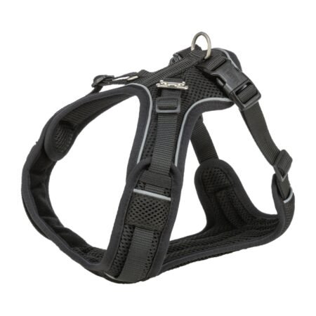 TRIXIE Premium FlexMesh Harness - Black - Large - 63-92 cm