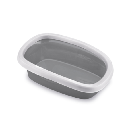 STEFANPLAST Sprint 10 Open Cat Litter Tray Stone Grey and White