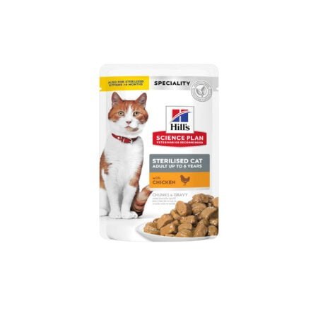 HILLS SP ADULT CAT STERILISED CHICKEN STEW POUCH 80gr