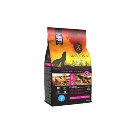 AMBROSIA  DOG GROWTH LARGE BREED CHICKEN AND SALMON 12KG