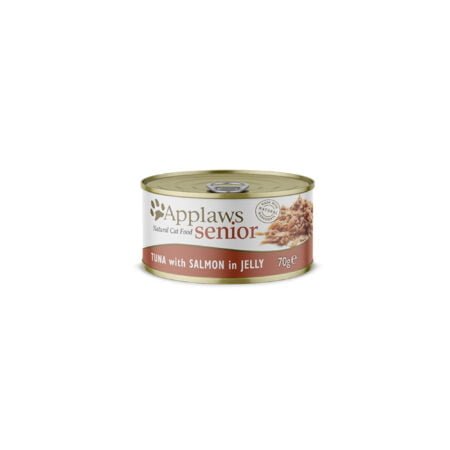 APPLAWS CAT SENIOR TUNA WITH SALMON IN JELLY TIN 70gr