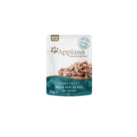 APPLAWS CAT TUNA FILLET WITH MACKEREL JELLY POUCH 70gr