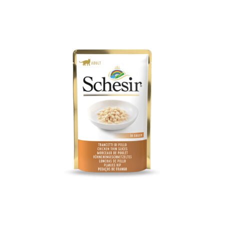 SCHESIR CAT CHICKEN SLICES IN GRAVY POUCH 85 GR