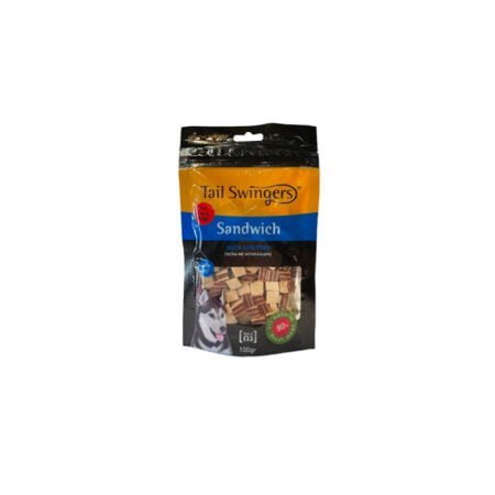 TAIL SWINGERS SANDWICH WITH DUCK AND COD FISH SMALL BITES 100gr