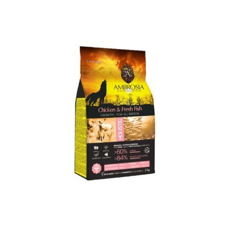 AMBROSIA DOG GROWTH ALL BREED CHICKEN AND FRESH FISH 2KG