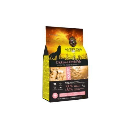 AMBROSIA DOG GROWTH ALL BREED CHICKEN AND FRESH FISH 6KG