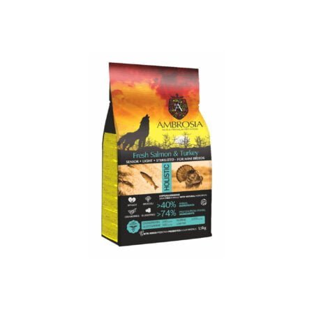 AMBROSIA DOG MINI SENSITIVE FRESH SALMON AND TURKEY 1.5KG