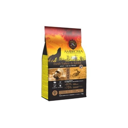 AMBROSIA  DOG ADULT FRESH TURKEY AND RABBIT 12KG