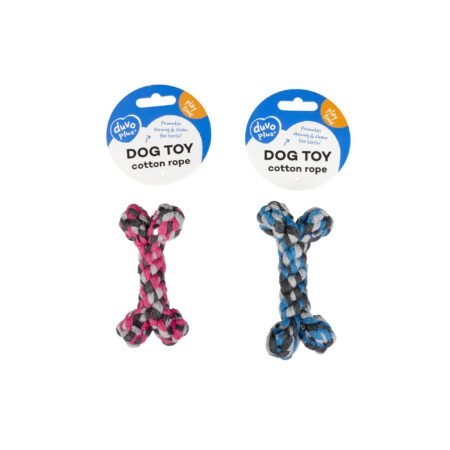 TUG TOY KNOTTED BONE BLUE / PINK