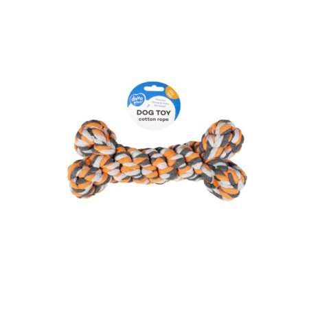 TUG TOY KNOTTED BONE ORANGE 14CM