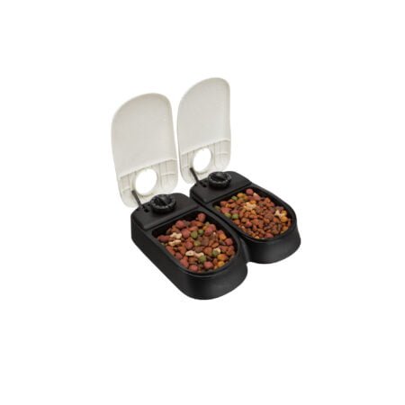 TX2 AUTOMATIC FOOD DISPENSER 2*300ML 27*7*24CM BLACK GRANITE