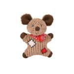 MOUSE W PATCHES  FABRIC JUTE  19CM