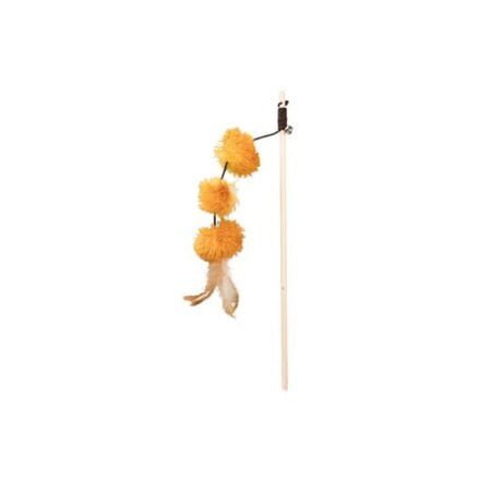 PLAYING ROD W POMPOM BALLS WOOD PLUSH VALERIAN 40CM