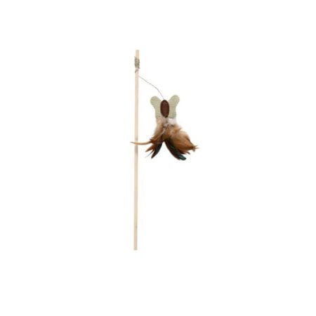 PLAYING ROD W BUTTERFLY N FEATHERS 45CM