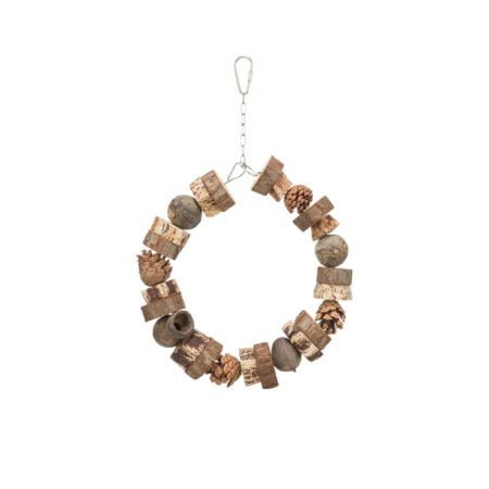 RING SWING WOOD AND PINE CONE 18 CM