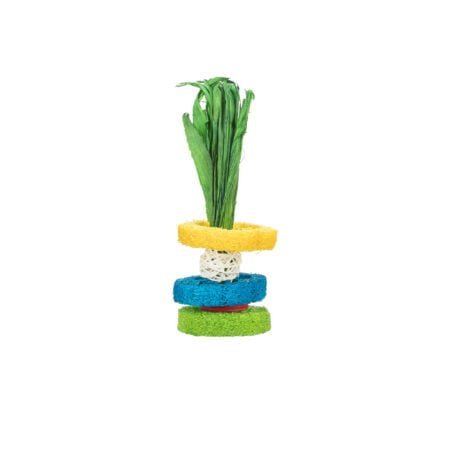 TRIXIE LUFFA RINGS WITH RATTAN BALL AND WOODEN PLATE 6 X 20CM