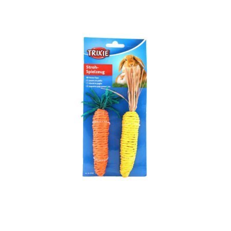 CARROT AND CORN CAB STRAW 15CM 2PCS