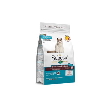 SCHESIR CAT STERILISED AND LIGHT FISH 1.5 KG
