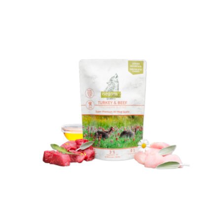 ISEGRIM CAN PUPPY TURKEY BEEF POUCH 410GR
