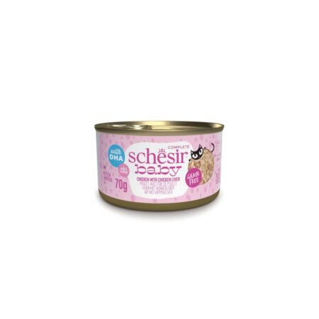 SCHESIR CAT BABY THRIVE CHICKEN AND CHICKEN LIVER FILLETS CAN 70gr