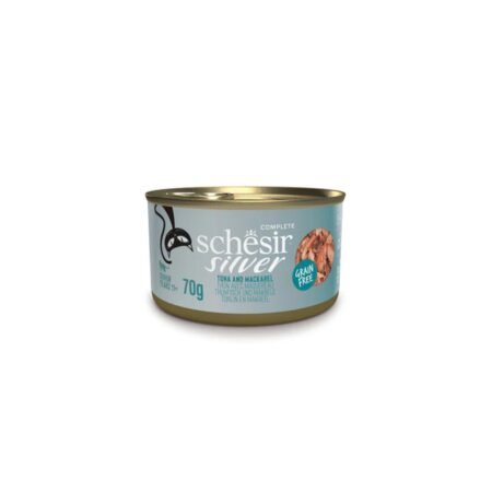 SCHESIR CAT SILVER TUNA WITH MACKEREL FILLETS CAN 70gr