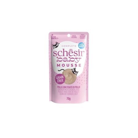SCHESIR CAT BABY CHICKEN AND CHICKEN LIVER MOUSSE POUCH 70gr