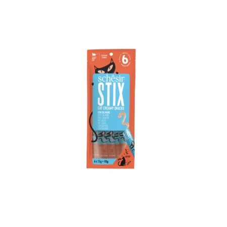 SCHESIR CAT STIX SALMON CREAM SACHET 6*15gr
