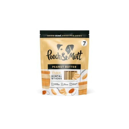POOCH  MUTT DENTAL CHEW STICKS PEANUT BUTTER 251GR