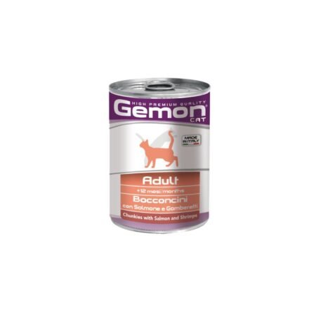 GEMON CAT ADULT SALMON SHRIMPS CHUNKIES 415gr