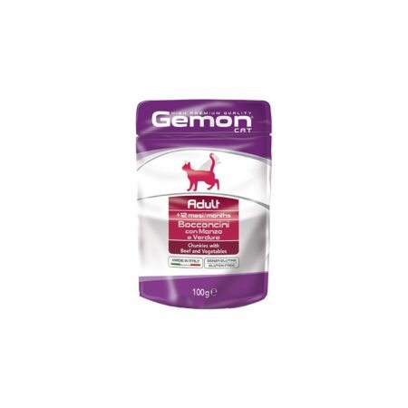 GEMON CAT ADULT BEEF VEGETABLES POUCH 100gr