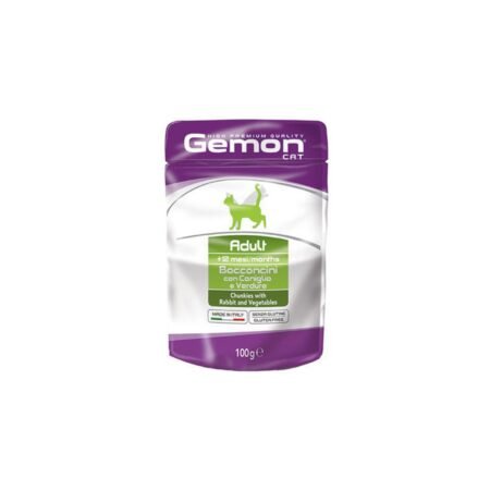 GEMON CAT ADULT RABBIT VEGET POUCH 100gr