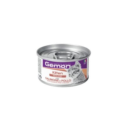 GEMON KITTEN CHICKEN AND SALMON MOUSSE IN TINS 85GR