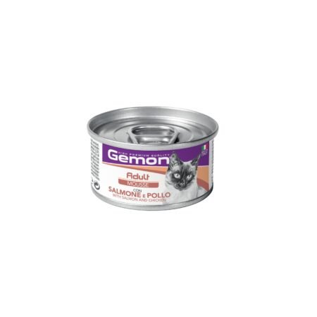 GEMON CAT ADULT CHICKEN AND SALMON MOUSSE IN TINS 85GR