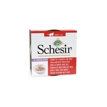 SCHESIR CAT TUNA AND BEEF WITH RICE COOKING WATER 85gr