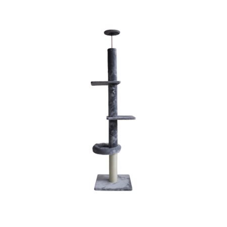 CAT TOWER TO CEILING GREY 1 NEST 60*60*248CM