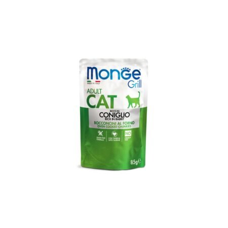 MONGE GRILL FELINE ADULT RABBIT CHUNKS  POUCH 85gr