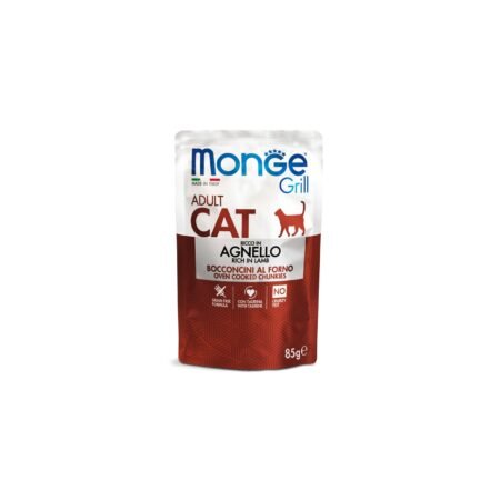 MONGE GRILL FELINE ADULT LAMB CHUNKS  POUCH 85gr