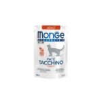MONGE MONOPROTEIN FELINE ADULT TURKEY PATE POUCH 85gr